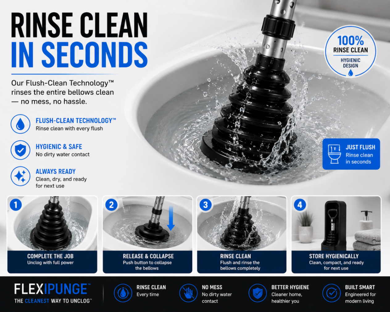 Flush Clean & Store